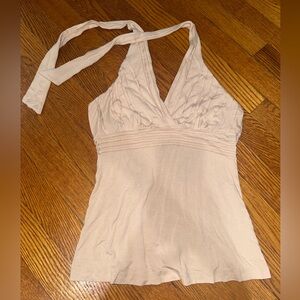 Y2K Bebe Beige Halter Top